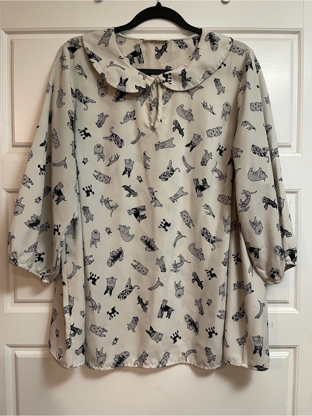 Dog Print Tunic Blouse